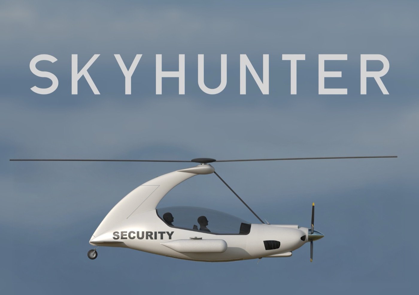 The SKYHUNTER gyroplane in flight